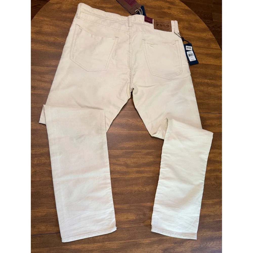 NWT Polo Ralph Lauren Varick Slim 625 Jeans Men's 34x32 Classic Soft White
